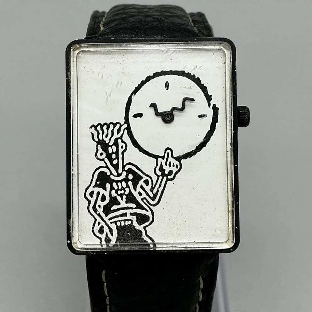 Vintage Fido Dido 7up Drink Tank Mens Watch 27mm Black White Dial New Battery
